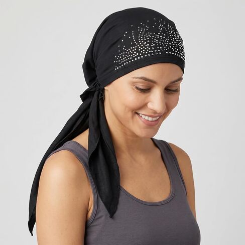 Gjinxi Chemo أغطية الرأس للنساء، حجر الراين مربوط مسبقًا وشاح الرأس ناعم سهل الارتداء على العمامة قبعات السرطان قبعة صغيرة أغطية جمجمة قبعة سريعة الجفاف لركوب الدراجات ماصة للرطوبة خوذة بطانة الأوشحة عقال in Kuwait