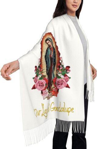 Virgin Mary Shawl Wrap For Women Our Lady of Virgen de Guadalupe Scarf Soft Large Blanket Scarves Warm Wraps in Saudi Arabia