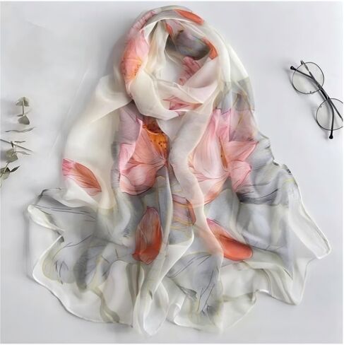 Scarfs for Women Lightweight Scarves Elegant Floral Pattern Sheer Scarfs Shawls Wraps in Kuwait