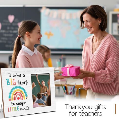 Teacher Appreciation Wooden Picture Frame Gifts for Teacher, It Takes a Big Heart, Thank You Gifts for for 2026 Kindergarden Preschool Graduation Decorations, Fits 4x6 Photo Frame in Kuwait