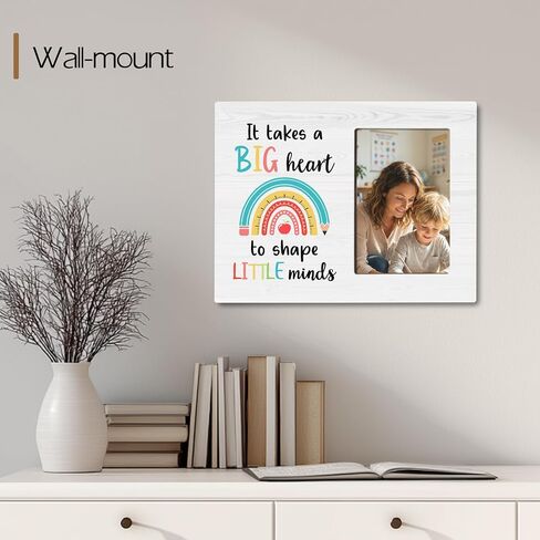 Teacher Appreciation Wooden Picture Frame Gifts for Teacher, It Takes a Big Heart, Thank You Gifts for for 2026 Kindergarden Preschool Graduation Decorations, Fits 4x6 Photo Frame in Kuwait
