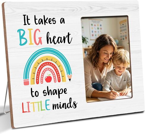 Teacher Appreciation Wooden Picture Frame Gifts for Teacher, It Takes a Big Heart, Thank You Gifts for for 2026 Kindergarden Preschool Graduation Decorations, Fits 4x6 Photo Frame in Kuwait