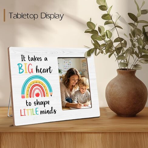 Teacher Appreciation Wooden Picture Frame Gifts for Teacher, It Takes a Big Heart, Thank You Gifts for for 2026 Kindergarden Preschool Graduation Decorations, Fits 4x6 Photo Frame in Kuwait