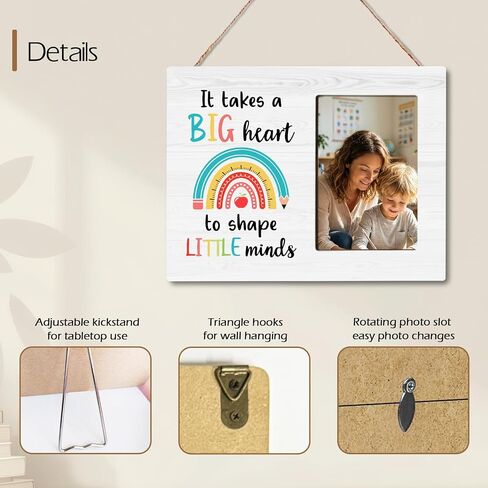 Teacher Appreciation Wooden Picture Frame Gifts for Teacher, It Takes a Big Heart, Thank You Gifts for for 2026 Kindergarden Preschool Graduation Decorations, Fits 4x6 Photo Frame in Kuwait