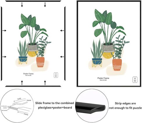 24" x 36" Picture Frame – Black Flat Profile Wall Photo Frame in Kuwait