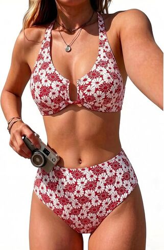 DaiLiWei High Waisted Bikini Sets for Women Tummy Control Swimsuits Push Up Bathing Suits Floral Modest Swim Suit 2026 U Wire in Saudi Arabia