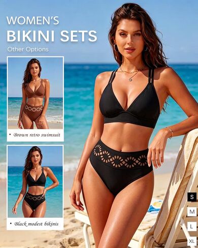DaiLiWei High Waisted Bikini Sets for Women Two Piece Swimsuit Tummy Control Bathing Suits V Neck Triangle Top Swimwear 2026 in Saudi Arabia