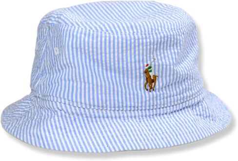 POLO RALPH LAUREN Mens Reversible Seersucker Cotton Bucket Hat Cap, in Kuwait