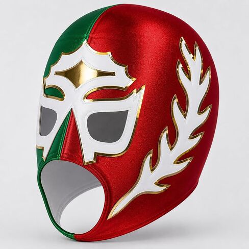 Escobar SOBERANO JR Multicolor Red/Green Lucha Libre Wrestling Mask Costume Wear, Adult (One Size) in Saudi Arabia