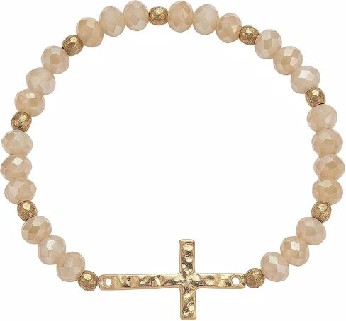 Cross Bracelet for Women Christian Bracelets Trendy Stackable Rosary Bracelet Boho Gifts for Women in Saudi Arabia