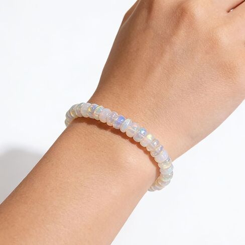 Natural Ethiopian Opal Bracelet – Stretchable Elastic Cord Jewelry for Menopause, Helps Maintain Emotional Balance in Kuwait