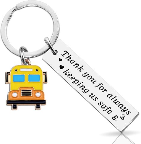 School Bus Driver Gifts Thank You Gift For School Bus Driver Schools Buses Drivers Appreciation Gift For Men Women Retirement Schools Buses Keychain With Thank You For Always Keeping Us Safe in Kuwait
