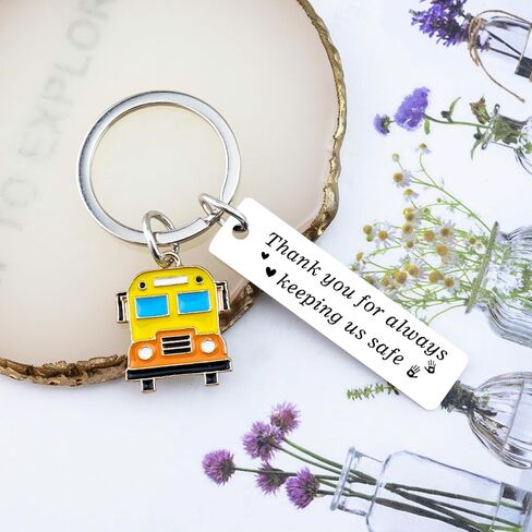 School Bus Driver Gifts Thank You Gift For School Bus Driver Schools Buses Drivers Appreciation Gift For Men Women Retirement Schools Buses Keychain With Thank You For Always Keeping Us Safe in Kuwait