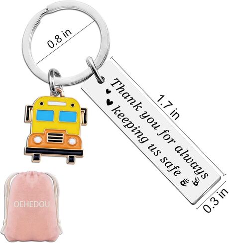 School Bus Driver Gifts Thank You Gift For School Bus Driver Schools Buses Drivers Appreciation Gift For Men Women Retirement Schools Buses Keychain With Thank You For Always Keeping Us Safe in Kuwait