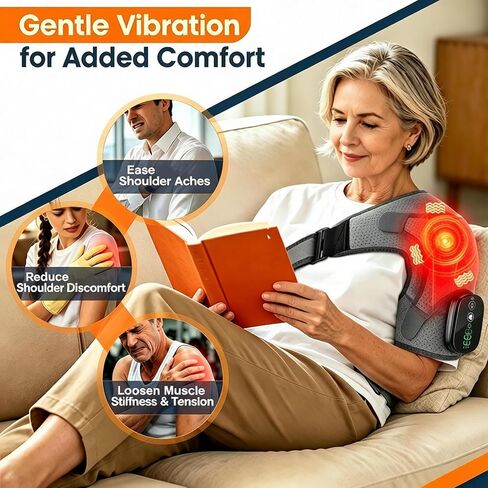 Cordless Shoulder Heating Pad with Massage, Heated Shoulder Wrap for Pain Relief, Heated Shoulder Brace Shoulder Massager for Frozen Shoulder Relief Rotator Cuff in Saudi Arabia