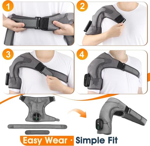 Cordless Shoulder Heating Pad with Massage, Heated Shoulder Wrap for Pain Relief, Heated Shoulder Brace Shoulder Massager for Frozen Shoulder Relief Rotator Cuff in Saudi Arabia
