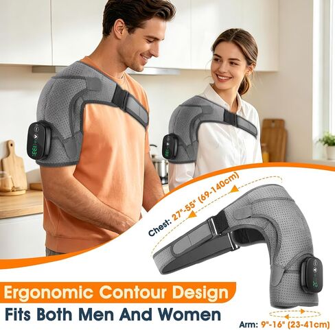 Cordless Shoulder Heating Pad with Massage, Heated Shoulder Wrap for Pain Relief, Heated Shoulder Brace Shoulder Massager for Frozen Shoulder Relief Rotator Cuff in Saudi Arabia