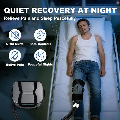 Ice Machine for Knee After Surgery, Portable Cold Therapy Machine, Knee Replacement Recovery System with Programmable Timer, 3 Speeds & 18 Hours Cooling, Pain Relief for Injuries Recovery in Saudi Arabia