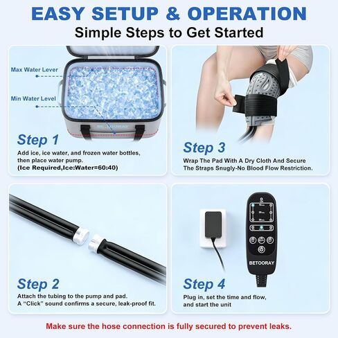 Ice Machine for Knee After Surgery, Portable Cold Therapy Machine, Knee Replacement Recovery System with Programmable Timer, 3 Speeds & 18 Hours Cooling, Pain Relief for Injuries Recovery in Saudi Arabia