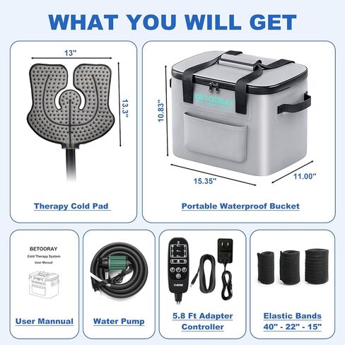 Ice Machine for Knee After Surgery, Portable Cold Therapy Machine, Knee Replacement Recovery System with Programmable Timer, 3 Speeds & 18 Hours Cooling, Pain Relief for Injuries Recovery in Saudi Arabia