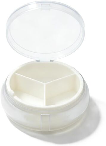3 Compartments Mini Daily Pill Organizer, Small Clear Round Pill Box, Portable Tiny Travel Pill Case, Compact Pill Holder for Small Purse & Pocket in Saudi Arabia