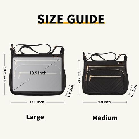 Women's Purses Crossbody Bag with RFID-Blocking Pocket, Lightweight Anti-Theft Travel Purse Quilted Shoulder Bag with Multiple Pockets & Key Holder, Ladies Tote for Daily Commuting, Work, Black in Saudi Arabia