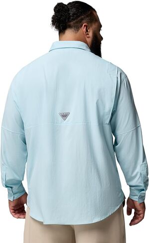 Columbia Men's PFG Tamiami Long Sleeve Fishing Shirt, Marine Light, 5X Tall in Kuwait