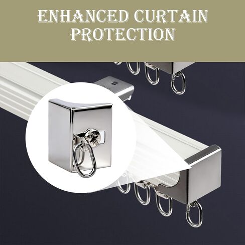 Curtain Track End Caps Quiet Curtain Rail Stop Replacement Accessories for Ceiling Track & Window Hanging Rod 8 Pack in Kuwait
