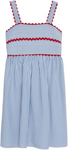 Speechless Girls' Striped Cotton Smocked Back Dress with RIC Rac Trim in Kuwait