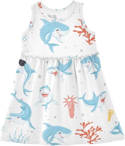 CaTaKu Girls' Dresses Toddler Summer Dress Sleeveless Spring Dresses for Girls Cotton Sundress 2-8Y in Kuwait