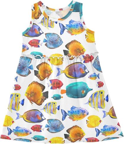 CaTaKu Girls' Dresses Toddler Summer Dress Sleeveless Spring Dresses for Girls Cotton Sundress 2-8Y in Saudi Arabia