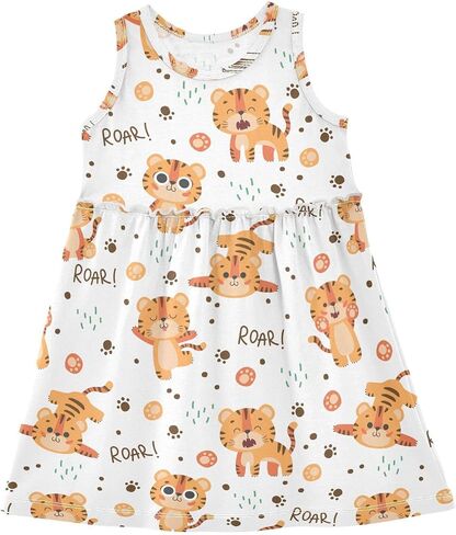 CaTaKu Girls' Dresses Toddler Summer Dress Sleeveless Spring Dresses for Girls Cotton Sundress 2-8Y in Saudi Arabia