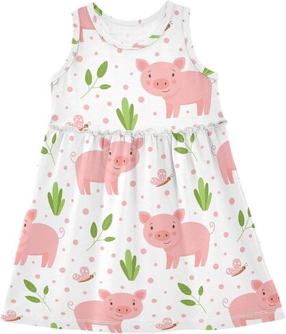 CaTaKu Girls' Dresses Toddler Summer Dress Sleeveless Spring Dresses for Girls Cotton Sundress 2-8Y in Saudi Arabia
