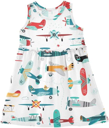 CaTaKu Girls' Dresses Toddler Summer Dress Sleeveless Spring Dresses for Girls Cotton Sundress 2-8Y in Saudi Arabia