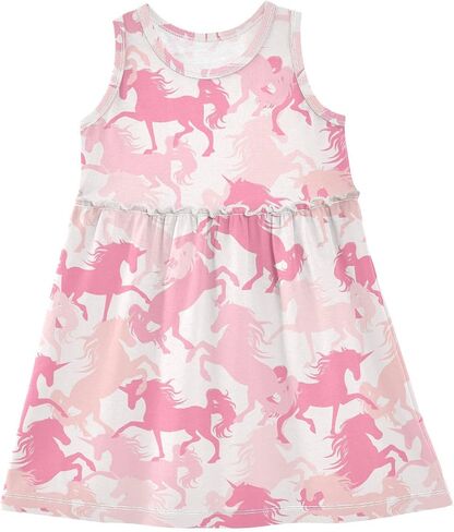 CaTaKu Girls' Dresses Toddler Summer Dress Sleeveless Spring Dresses for Girls Cotton Sundress 2-8Y in Saudi Arabia