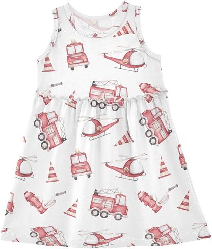 CaTaKu Girls' Dresses Toddler Summer Dress Sleeveless Spring Dresses for Girls Cotton Sundress 2-8Y in Saudi Arabia