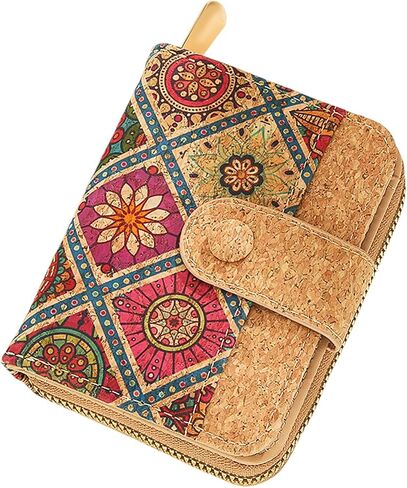 Cork Small Wallets for Women, Leather RFID Blocking Leather Purse for Ladies Bifold Zipper Wallet with Card Slots, ID Window (Model 3) in Kuwait