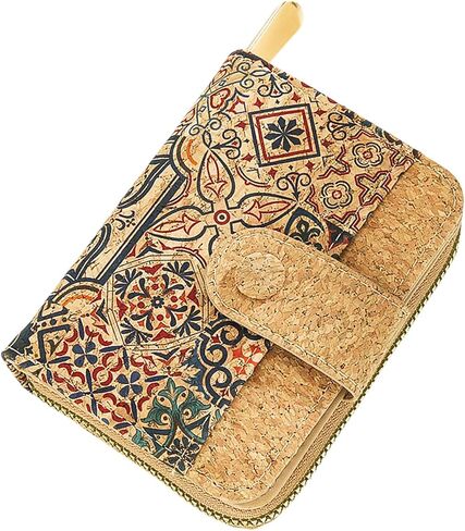 Cork Small Wallets for Women, Leather RFID Blocking Leather Purse for Ladies Bifold Zipper Wallet with Card Slots, ID Window (Model 3) in Saudi Arabia