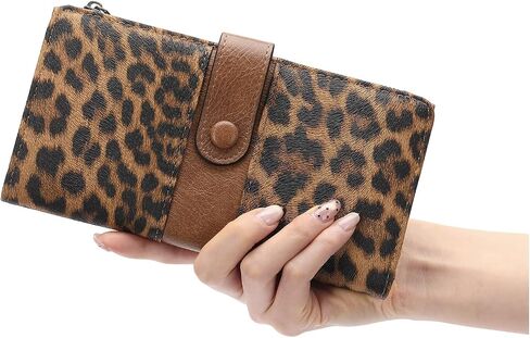 GOIACII Womens Wallet RFID Blocking Large Capacity Credit Card Holder Ladies Purses Wallets for Women Leopard Print in Saudi Arabia