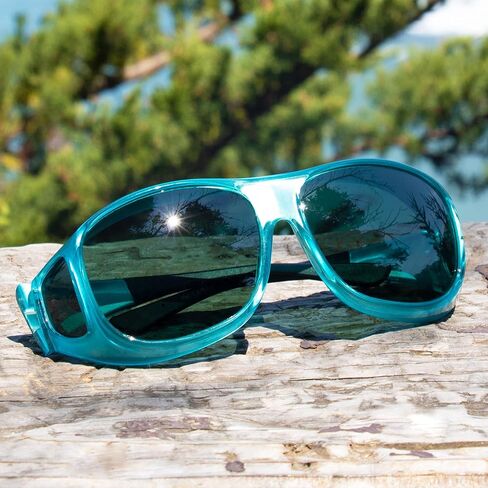 Cocoons Glossy Polarized Fitover Sunglasses L Pilot Square, Aqua, 62 mm in Saudi Arabia
