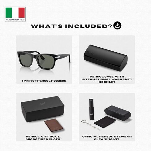 Persol PO3269S POLARIZED Rectangle Shape Sunglasses With Official Eyewear Kit in Kuwait