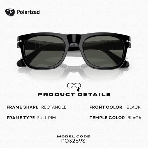 Persol PO3269S POLARIZED Rectangle Shape Sunglasses With Official Eyewear Kit in Kuwait