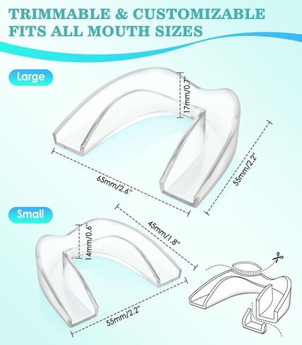 Anti Grinding Guard,Mouth Guards for Sleeping,Night Guards for Teeth Grinding for Adults,4 Pcs 2 Size Reusable Mouth Guard, Clear in Kuwait