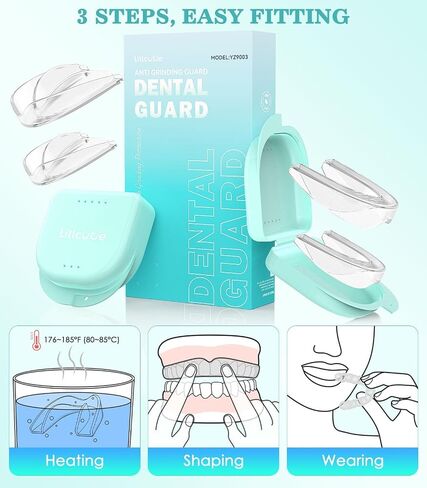 Anti Grinding Guard,Mouth Guards for Sleeping,Night Guards for Teeth Grinding for Adults,4 Pcs 2 Size Reusable Mouth Guard, Clear in Kuwait