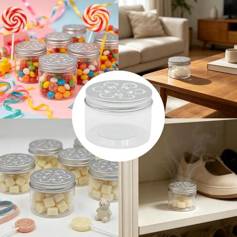 8 Pcs Scent Beads Storage Container 4oz/120ml Scent Bead Dispenser with Hollow Lids Storage Containers Refillable Perfume Air Freshener Diffuser Small Plastic Jars for Aromatherapy in Saudi Arabia