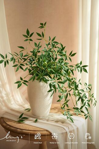 Ling's Moment Rosa Banksiae Artificial Vines, Pack of 7 Silk Greenery Garlands with Hanging Faux Laurel Leaves for Table Centerpieces, Wedding Arches & Floral Filler Arrangements in Kuwait