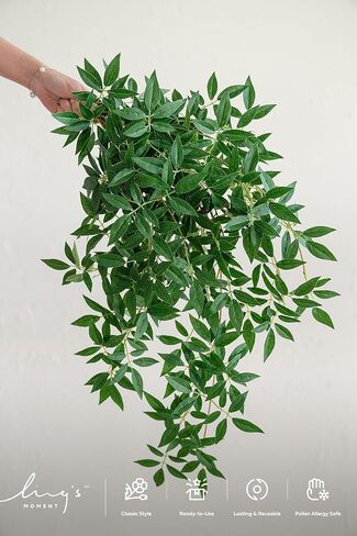 Ling's Moment Rosa Banksiae Artificial Vines, Pack of 7 Silk Greenery Garlands with Hanging Faux Laurel Leaves for Table Centerpieces, Wedding Arches & Floral Filler Arrangements in Kuwait