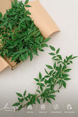 Ling's Moment Rosa Banksiae Artificial Vines, Pack of 7 Silk Greenery Garlands with Hanging Faux Laurel Leaves for Table Centerpieces, Wedding Arches & Floral Filler Arrangements in Kuwait