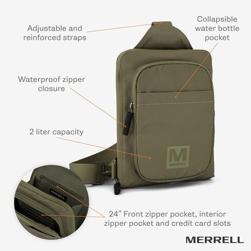 Merrell Aurora Sling Bag, Crossbody Pack with Water Bottle Holder, Straps & Pockets in Kuwait