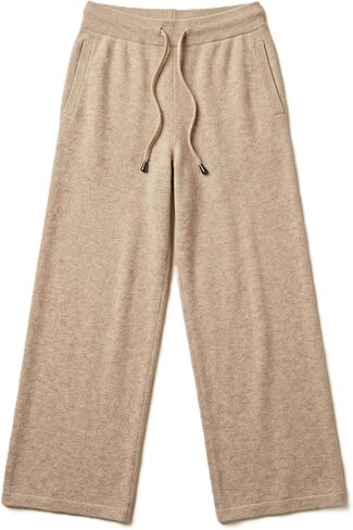 NPIA Certified Zenith Natural 100% Cashmere Undyed Sweatpants Women | Wide Leg 16 Micron Pants | 2-Ply Straight Cut Trousers in Saudi Arabia